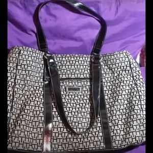 Tommy Hilfiger Signature Black/Grey Canvas Tote